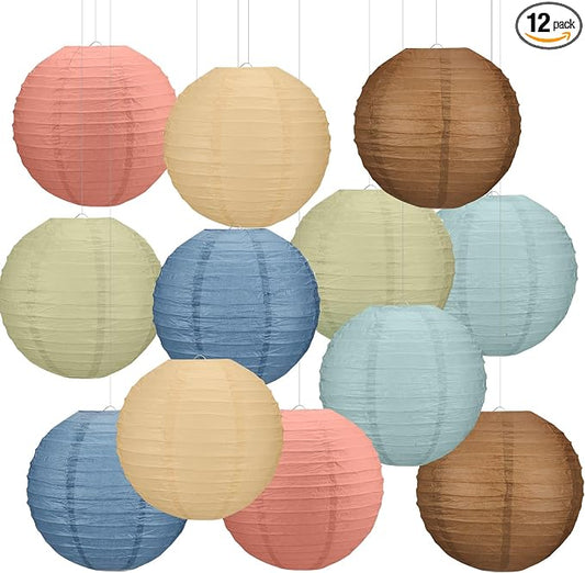 Retisee 12 Pcs 10 Inch Hanging Paper Lanterns Party Decorations Boho Classroom Decor for Birthday Back to School Party Decoration for Classrooms Wedding Birthday Ceilings