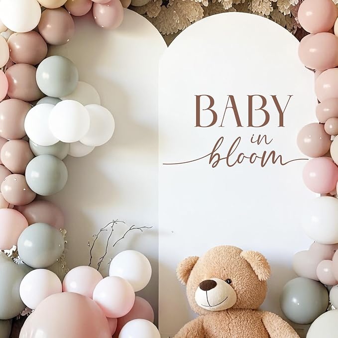 Baby in Bloom Baby Shower Decorations - Baby in Bloom Sign for Backdrop, Boy or Girl Gender Reveal Sign, Boy or Girl Arch Wall Decal, First Birthday Decorations for Boys, 1st Party Banner Supplies