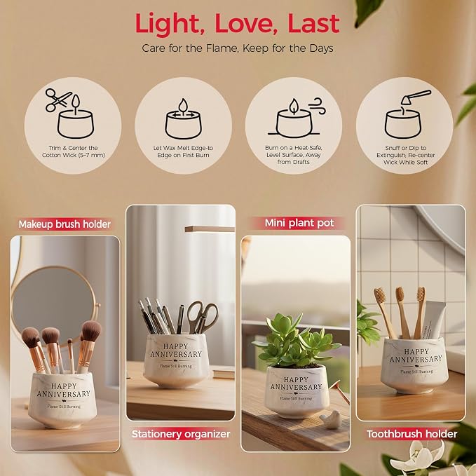 Happy Anniversary Candle – Aniversario Gifts for Couple,Women,Men 6oz Lavender Scented Candle,Anniversary Romantic Gifts for Him & Her