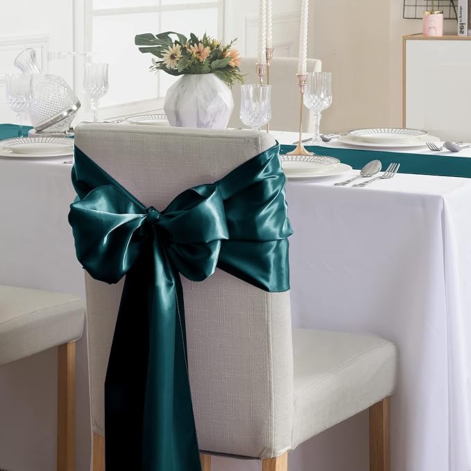 6Pack Christmas Table Runner 12 x 108 Inches Satin Silk Table Runner for Wedding, Birthday Party, Banquets, Graduations Decoration, fit Rectange and Round Table-Hunte