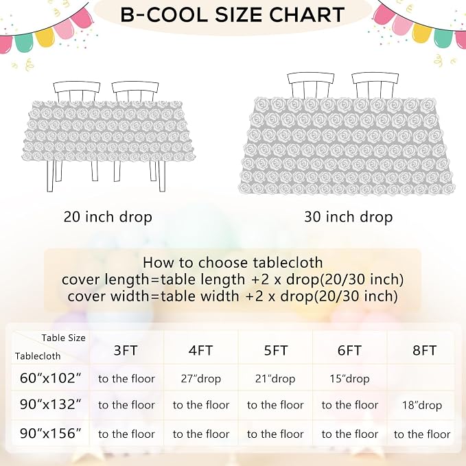 B-COOL Red Rosette Tablecloth 3D Red Floral Satin Tablecloths 90x156 Inch Brithday Holiday Party Decorations Wedding Party Linens