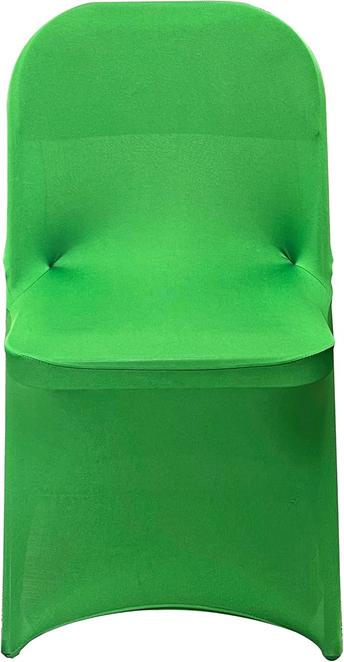 HAINARverS Folding Chair Covers for Wedding, 10pcs Stretch Spandex Washable Fabric Chair Cover, Decoration Chair Cover for Wedding, Party, Banquet, Birthday, Conference, Event(Green, 10 PCS)