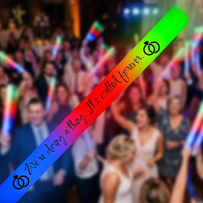 LED 3 Color Foam Sticks Forever Holiday Party Batons Wand for Wedding, Birthdays, Quinceanera, Sweet 16, DJ, Concerts, Festivals, Bulk Party Favors (12)