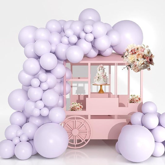 Light Purple Balloons Different Sizes, 18 12 10 5 Inch Double Stuffed Pastel Purple Balloons, Macaron Lavender Purples Balloon Arch for Boho Party, Baby Shower, Birthday, Weddings (LightPurple）