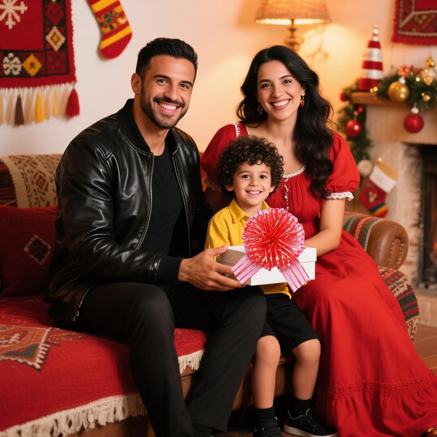 6 Pcs 6 Inch Large Organza Pull Bow Ribbon – Elegant Gift Bows for Wedding Decorations, Christmas Wrapping, Birthday Parties, Car Decor, Gift Baskets, and Valentine's Day Packaging(Red)