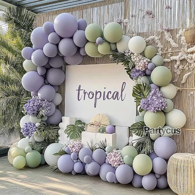 Double Stuffed Lavender Balloons Different Sizes Light Dusty Purple Lilac Balloon Arch Garland Kit for Baby Shower Bridal Wedding Birthday Valentines Party Decoration