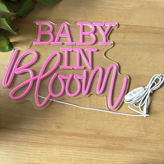 Baby In Bloom Neon Light, Neon Sign Light Decor, Baby Shower Led Light, Bedroom Neon Lights, Wall Decoration