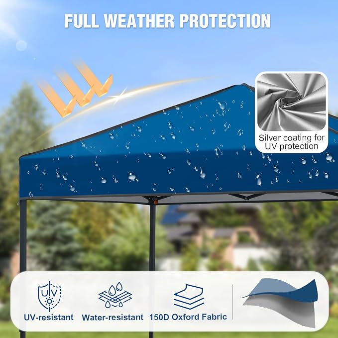 6x4 Pop Up Canopy Tent, Instant Portable Beach Canopy, Outdoor Tent with Carry Bag for Camping, Sports, Tailgating, Events, Drak Blue