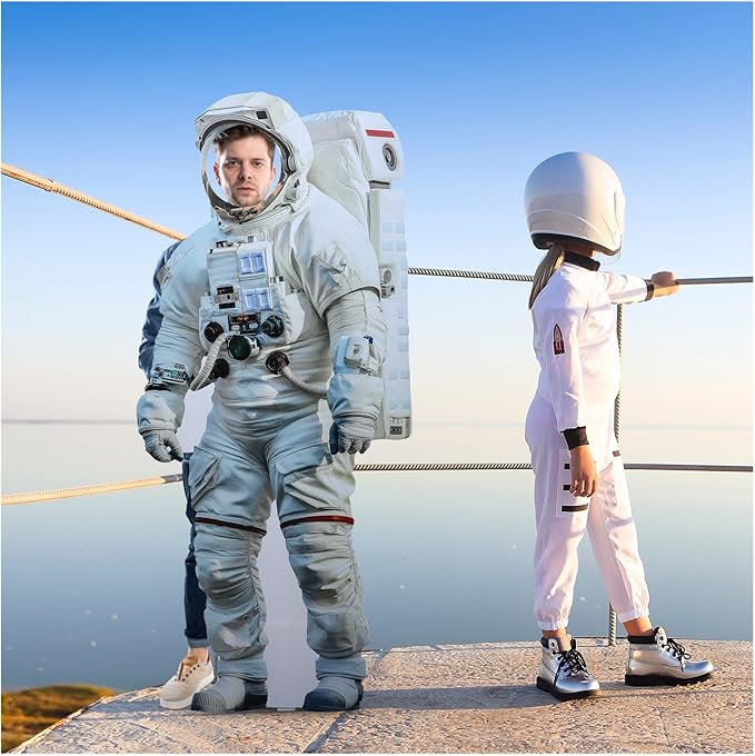 Amyhill 6 ft Astronaut Cardboard Cutout Stand-up Life Size Space Astronaut Theme Party Decoration Backdrop Photo Prop Stand up for Space Theme Birthday Baby Shower Party Supplies