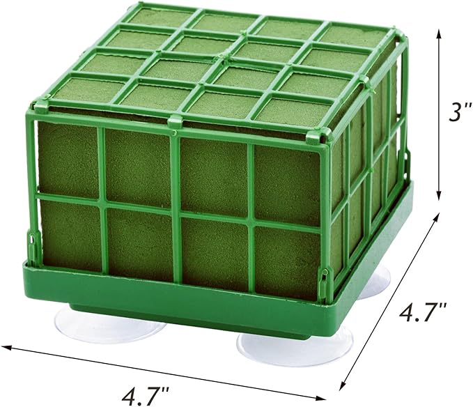 Lyellfe 8 Pack Square Floral Foam Cage, Floral Foam Blocks with Suction Cup, Flower Cage Arranger for Fresh Artificial Flowers, Table Centerpiece and Wedding Decor
