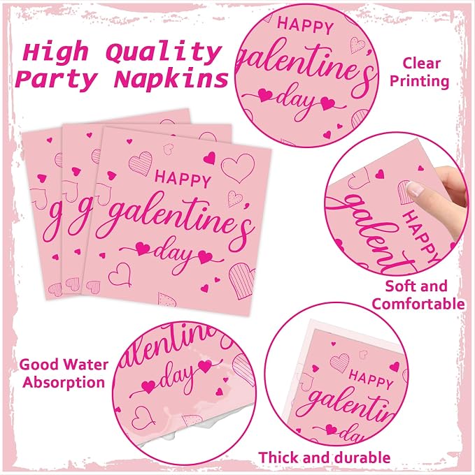 96 PCS Galentine's Day Party Decorations Be My Galentine Tableware Set Happy Galentine's Day Paper Plates Napkins Disposable Valentines Party Supplies for Girls Ladies Valentines Parties Favor