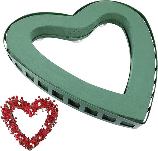 Large Heart Shaped Floral Foam with Suction Cup 16 Inch Floral Arrangement Base for Wedding and Holiday Decorations