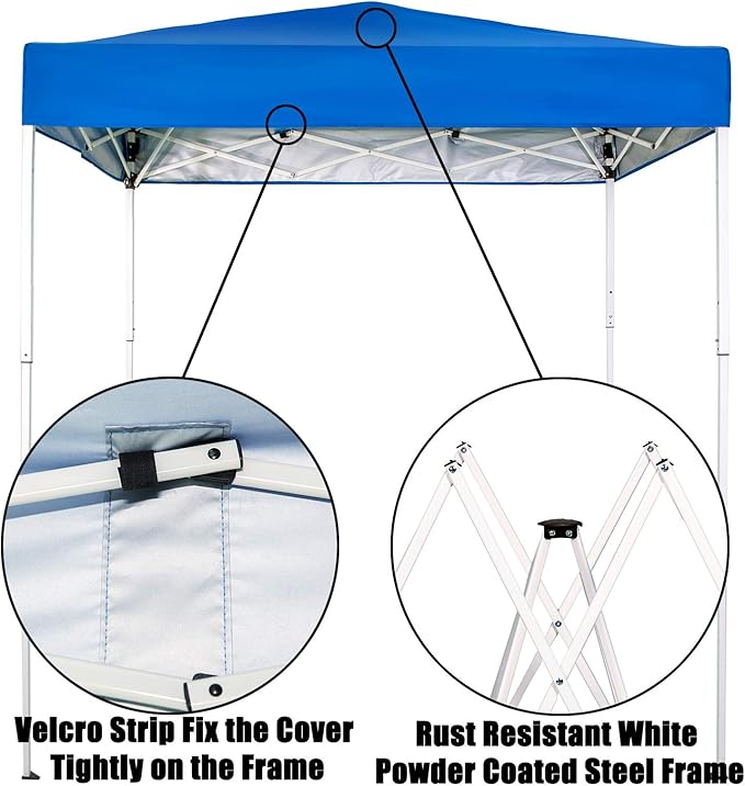 Sunnyglade 6x4 Ft Pop-Up Canopy Tent Outdoor Portable Instant Shelter Folding Canopy with Carry Bag(Royal Blue)