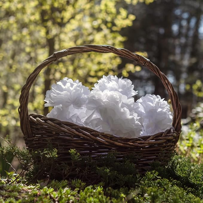 White Tissue Paper Pom Poms - White Party Decorations for Birthdays, Weddings, Bridal and Baby Showers, Engagements and Special Occasions by Avoseta (16 Piece Set, Assorted Sizes)