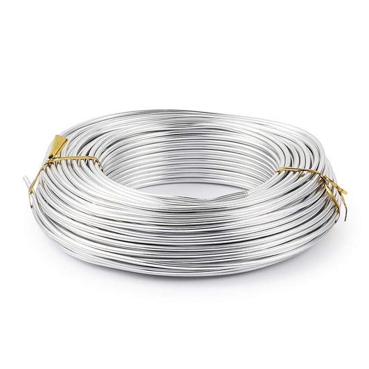 Fashewelry 114 Feet 10 Gauge Aluminum Wire Silver Bendable Metal Craft Wire for Beading Jewelry Craft Making (2.5mm)