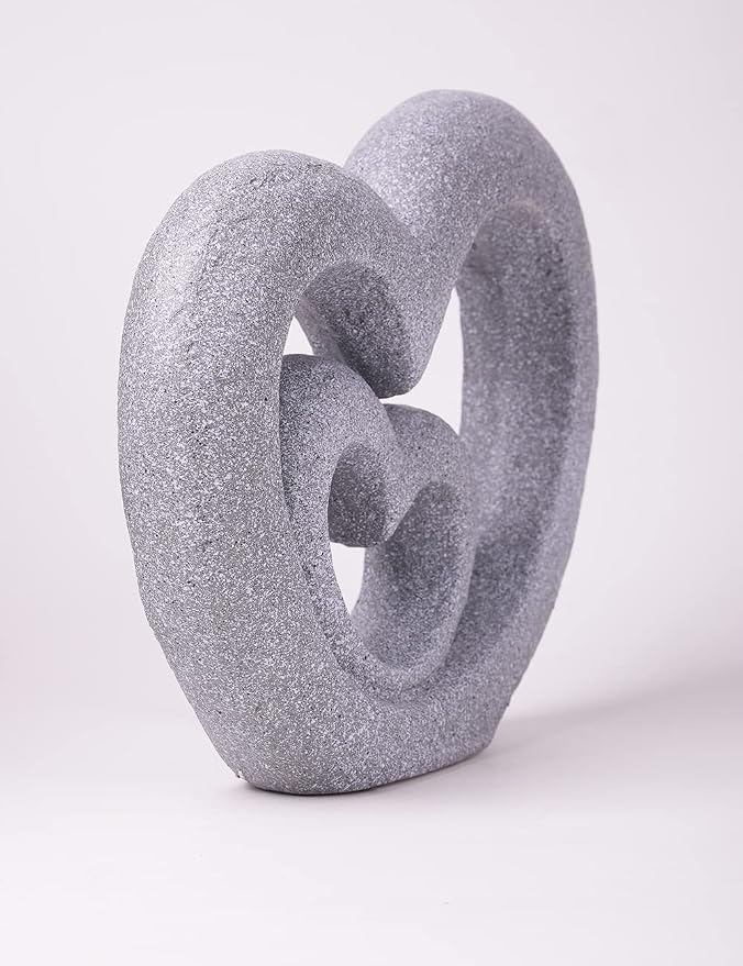 HAUCOZE Modern Home Decor Heart Figurine Sculpture Lover Statue Table Centerpiece Gift for Living Room Desktop Polyresin 13.4 Inch