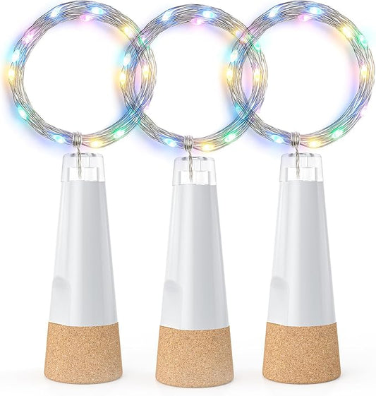 Bottle Lights with Cork, USB Rechargeable Wine Bottle Light Battery Operated Jars Fairy Lights, 2025 Upgraded String Lights for Xmas Decorations