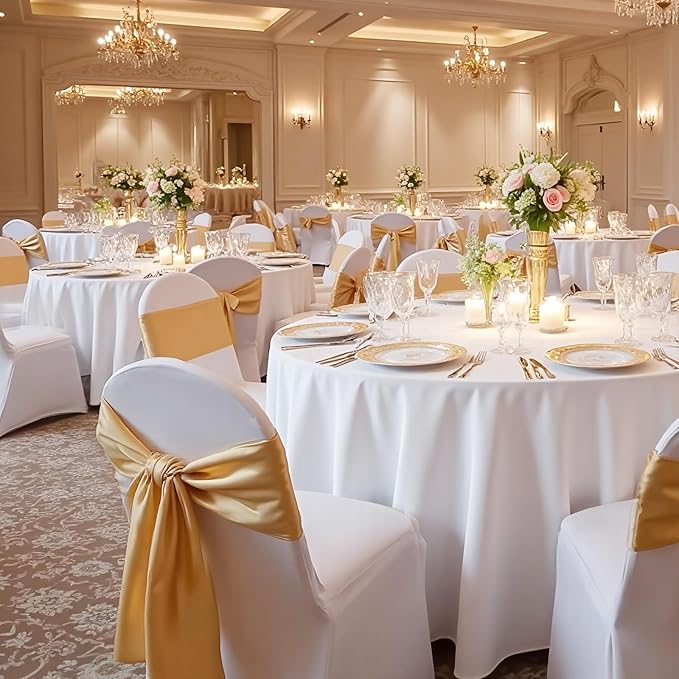 VEVOR Chair Covers, Polyester Spandex Chair Cover, Stretch Slipcovers for Wedding Party Dining Banquet Flat-Front Chair Covers (White-c, 150PCS)