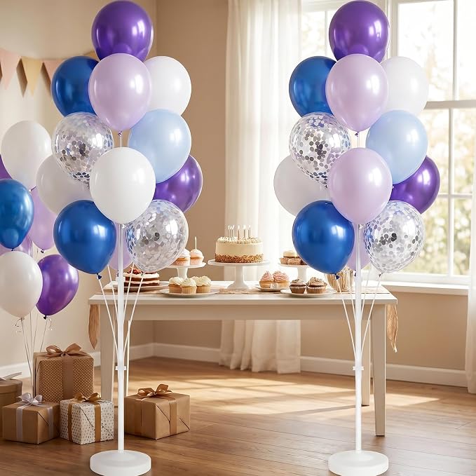 Balloon Column Stand Kit with Balloons, Base and Pole, Balloon Column Kit for Floor or Table Backdrop Decoration for Party Wedding Baby Shower Birthday Graduation