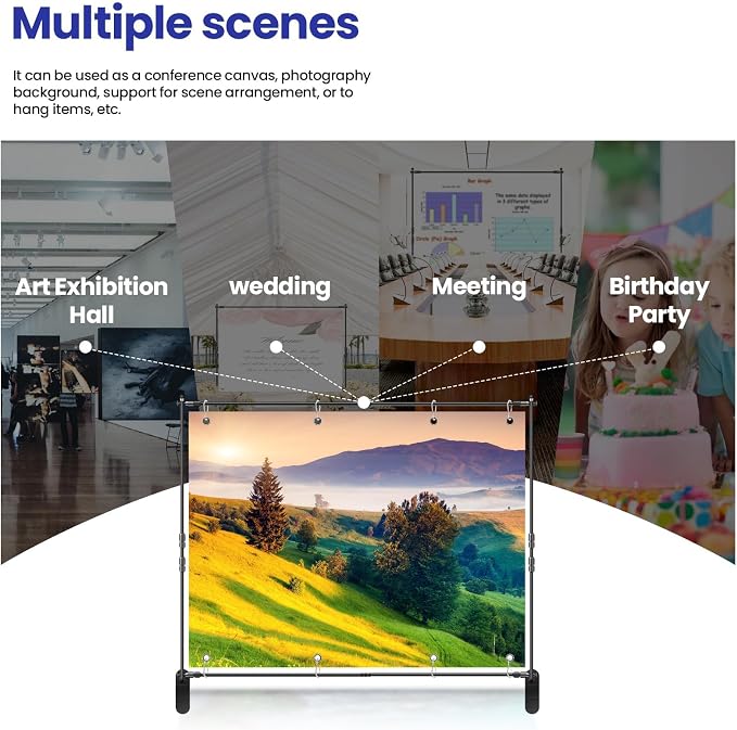 Jiang&Rong 10x8ft Photo Backdrop Stand Kit - Adjustable Banner Stand with Step and Repeat Frame for Professional Photography, Trade Shows, Events
