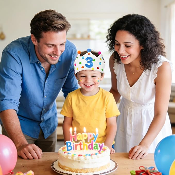 Personalized Hand Embroidered Birthday Hats Unique Happy Birthday Crowns Cute Party Hat for Boy Girl Fit All Ages