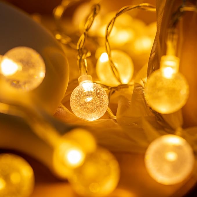 Bubble Globe String Lights, 25 ft USB Powered Decorative LED Novelty String Lights (Bubble Globe)