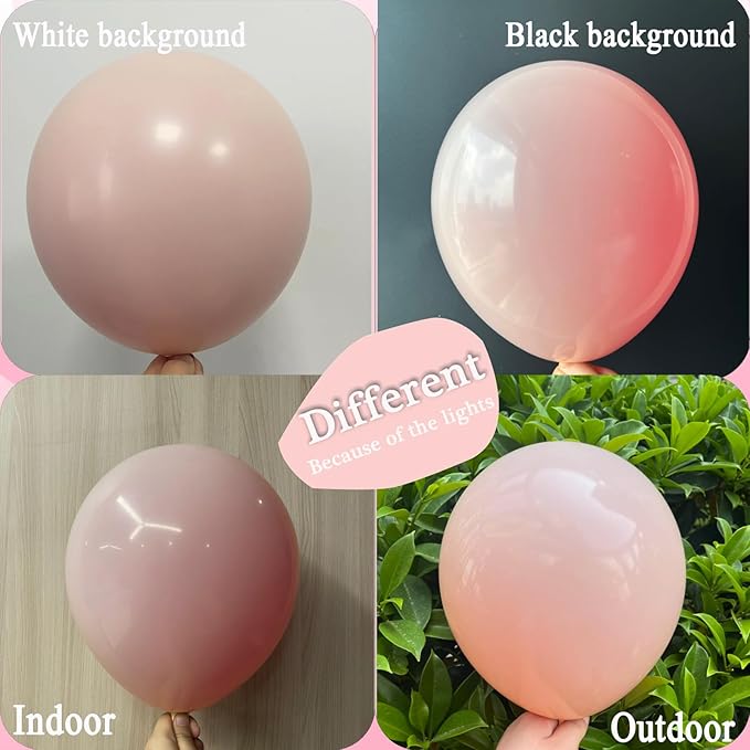 Matte Pink Balloons Different Sizes 18 12 10 5 Inch,Double Stuffed Matte Light Pink Balloon Arch Garland (Soft Baby Pink）