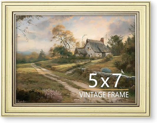 5x7 Picture Frame – Vintage Picture Frames for Tabletop & Wall Mount, 5 x 7 Photo Frame for Living Room, Bedroom, Office Décor & Wedding Gift
