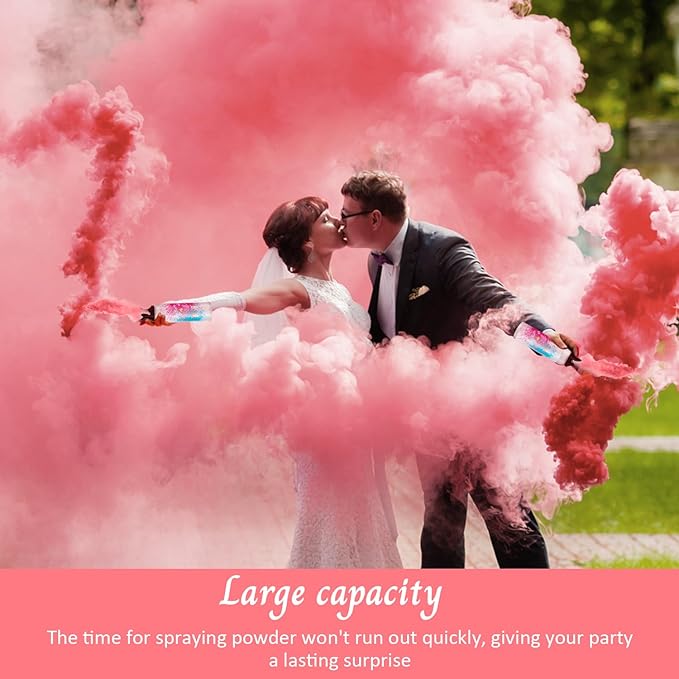 Large Gender Reveal Fire Extinguisher: 2 Packs Gender Reveal Ideas Only for Baby Girl with 100% Biodegragable for Gender Reveal Decorations - 20+ Feet (Pink)