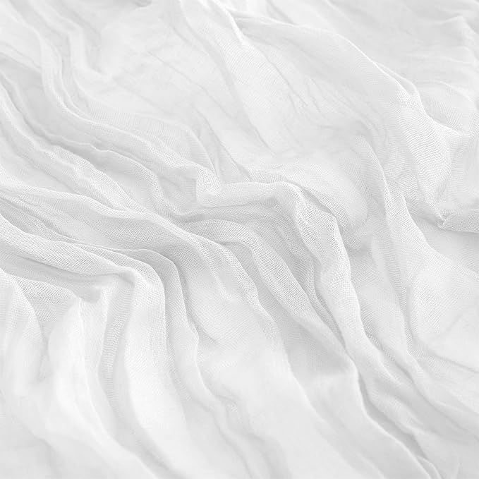 8Pack White Table Runner 10FT White Cheesecloth Table Runner 35x120Inch Long Boho Table Runners Rustic Gauze Table Runners for Party Wedding Bridal Shower Baby Shower Decorations