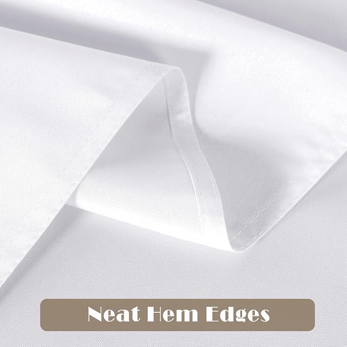 sancua 4 Pack White Tablecloth 60 x 84 Inch, Rectangle Table Cloth for 4ft Tables - Stain and Wrinkle Resistant Washable Polyester Table Cover for Dining Wedding Banquet Party Buffet Restaurant