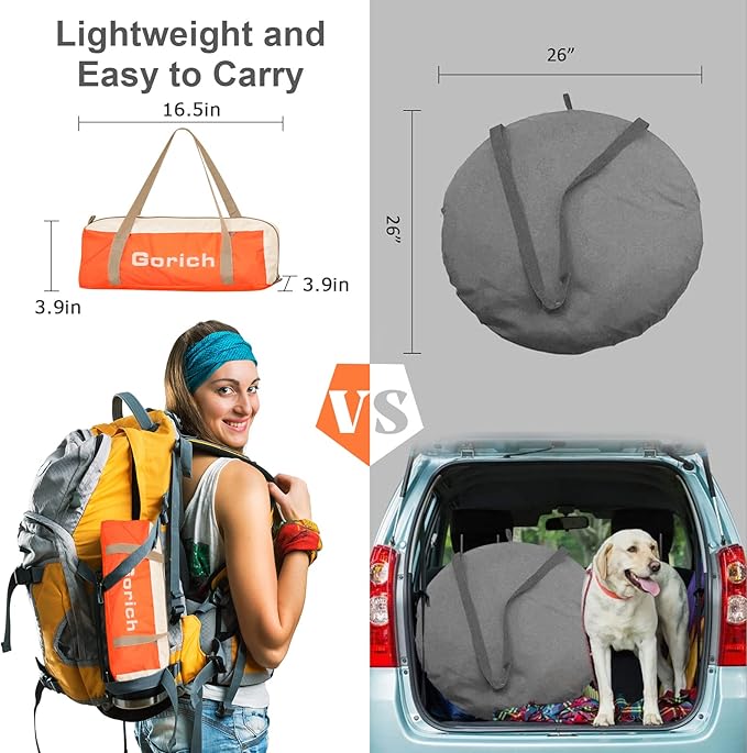 Gorich Beach Tent Sun Shelter for 3/4/6/8/10 Person with UPF 50＋ UV Protection, Lightweight & Easy Setup Beach Shade Canopy, Portable Beach Shade Tent Beach Cabana
