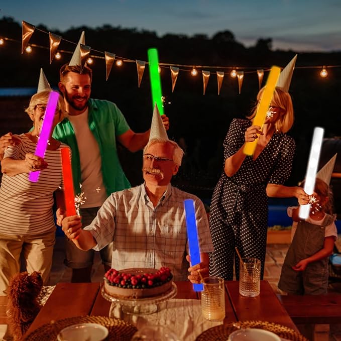 Glow Foam Wand, 36 Pcs Orange Giant Light Up Sticks 3 Modes LED Flashing Baton Wands Party Supplies for Raves,Concert,Birthday,Christmas, Halloween,Sporting Events