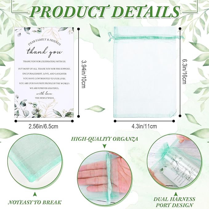 Sliner 50 Set Wedding Favors for Guests Bulk 2oz Acrylic Take a Shot We Tied the Knot Shot Glasses with Thank You Cards Organza Bags for Guest Souvenir Wedding Bridal Shower Gifts (Sage Green,Black)