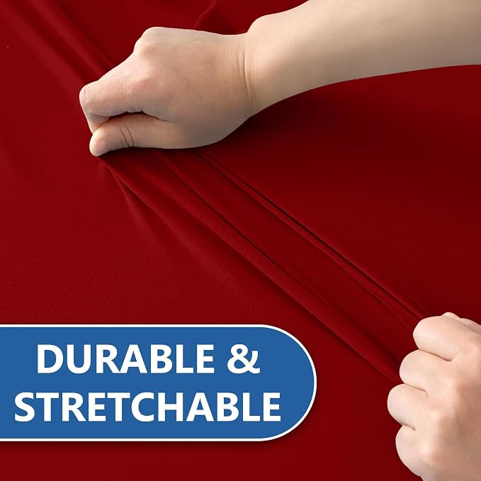 Cocktail Table Covers-Spandex Round High Top Table Cloths 6 Pack 32x43 Inch-Red Stretch Fitted Christmas Tablecloth for Pub Bistro Highboy Party Event Banquet Height Folding Satnding Tables