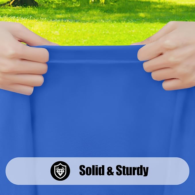 Smiry 4 Pack Rectangle Picnic Table Cloth, Waterproof Elastic Fitted Tablecloths, Washable Polyester Rectangular Patio Table Cover for Camping, Indoor and Outdoor (Blue, 30"x96")