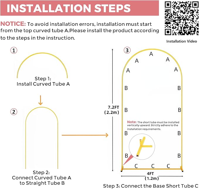 Metal Arch Backdrop Stand, 6FT+5FT+4FT Wedding Arch Frame, Gold Wedding Arch Backdrop Stand Set of 3, Balloon Arch Backdrop for Wedding Birthday Party Baby Shower Graduation Ceremony Decor
