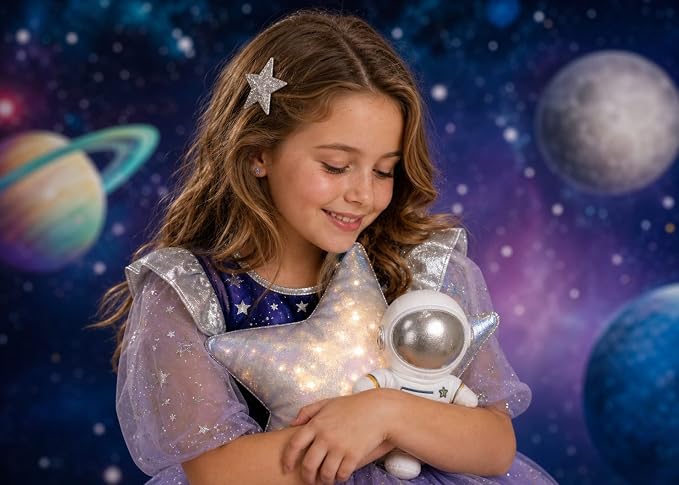 Outer Space Backdrop Starry Galaxy Birthday Party | 95.6 x 70.8 in, Polyester, Outer Space Theme, Lightweight, Reusable, Washable, Birthday Decor, Photo Backdrop