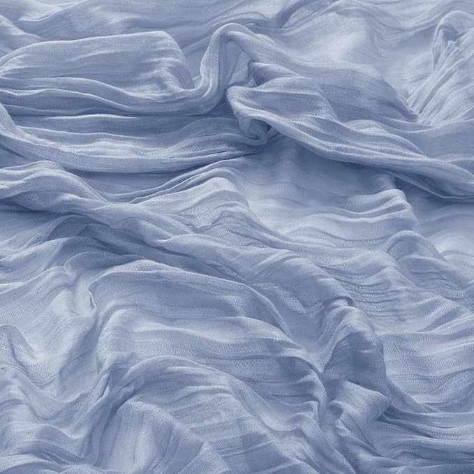 DeZerlor 12 Pack Dusty Blue Cheesecloth Napkins Spring Cloth Napkins Set of 12 Blue Dinner Napkins Bulk 21x21 Inches for Wedding Bridal Shower Baby Shower Parties