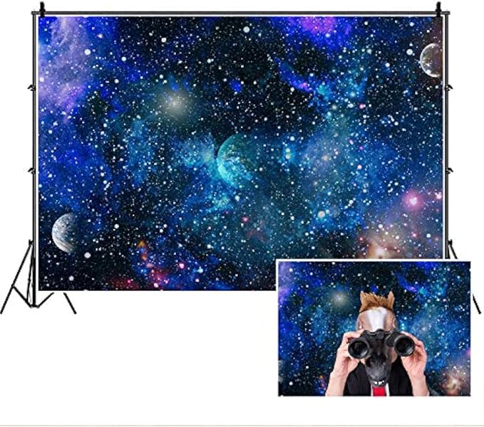 Deep Space Galaxy Nebula Photography Backdrop,Yeele 7x5ft Vinyl Universe Sparkling Planet Galactics Starry Sky Milky Way Stars Background,Kid Birthday Party Supplies and Decoration Photo Studio Props