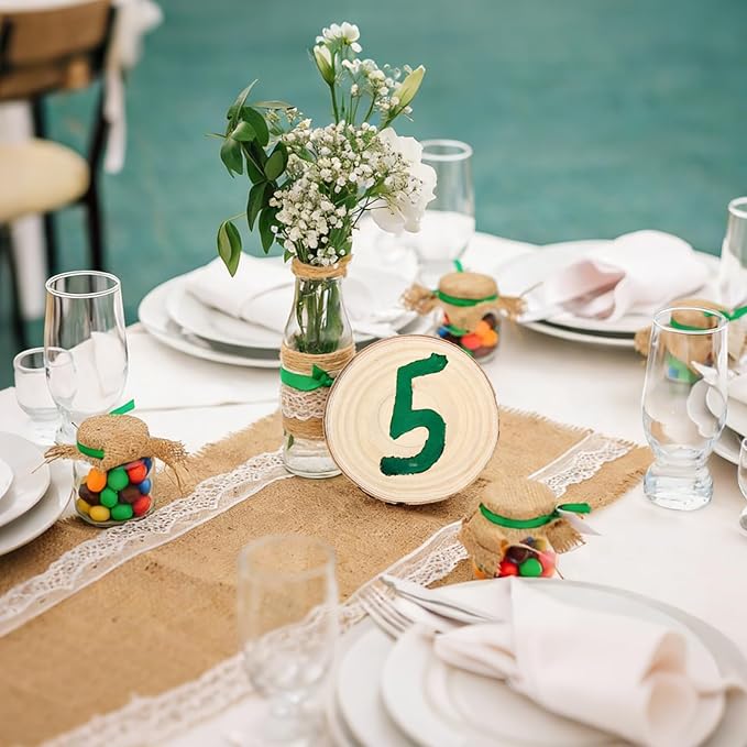 16 Pack 7-8 Inch Unfinished Wood Slices for Centerpieces, Large Wood Centerpieces for Tables, Rustic Wood Rounds for Centerpieces, Wood Circles Wood Slabs for Crafts, DIY and Wedding Decor