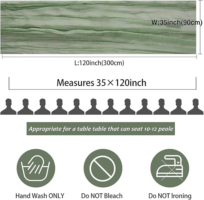 24 Pack Cheesecloth Table Runner, 35 x 120 Inch Boho Gauze Sage Green Table Runner 10ft Rustic Sheer Cheese Cloth Table Decor for Wedding Baby Bridal Shower Birthday Party Table Decoration