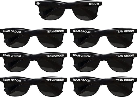 LADY&HOME Bachelor Party 7pcs Wedding Sunglasses for Groom, Best Man, Groomsmen Gifts Wedding Favor