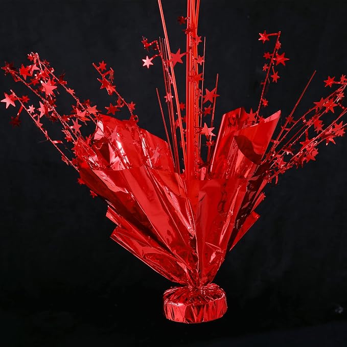 6 Set Red Christmas Table Balloons Centerpiece Stand Kit with Red and Confetti Balloons for Birthday Party Baby Shower Valentine's Day Wedding Prom Graduation Retirement Table Decorations