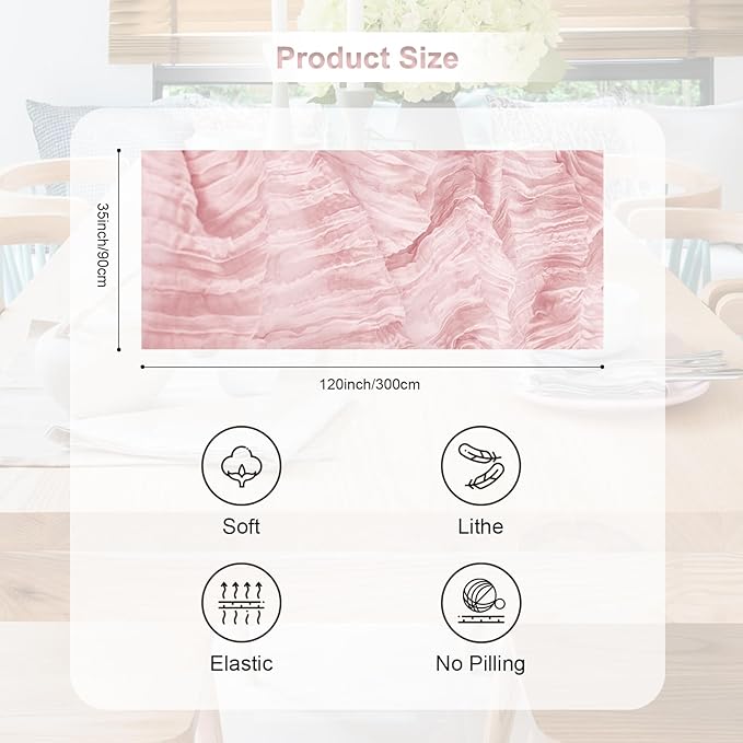 10 Pack Valentines Cheesecloth Table Runner 35x120 Inch 10Ft Rustic Gauze Cheese Cloth Table Runner Sheer Cheesecloth Table Runners for Wedding Party Bridal Shower Decoration