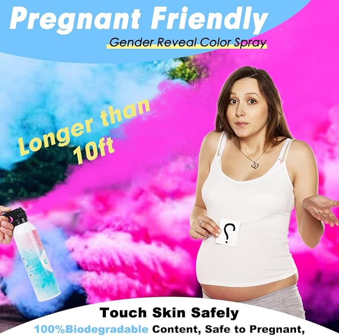 Gender Reveal Giant Size Fire Extinguisher 2 Packs Large 100% Biodegragable Blue Smoke Spray Color Powder Smoke Bomb | Blasts 10+ Feet 700g| Baby Gender Reveal Party Decorations & Ideas
