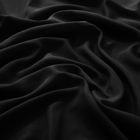 VACVELT Black Chiffon Fabric by The Yard, 60 Inch Wide Chiffon Sheer Fabric Bolt Wedding Draping Fabric, Soft Chiffon Fabric for Wedding Arch Draping Backdrop, Party Decoration (Pre-Cut, 1 Yard)