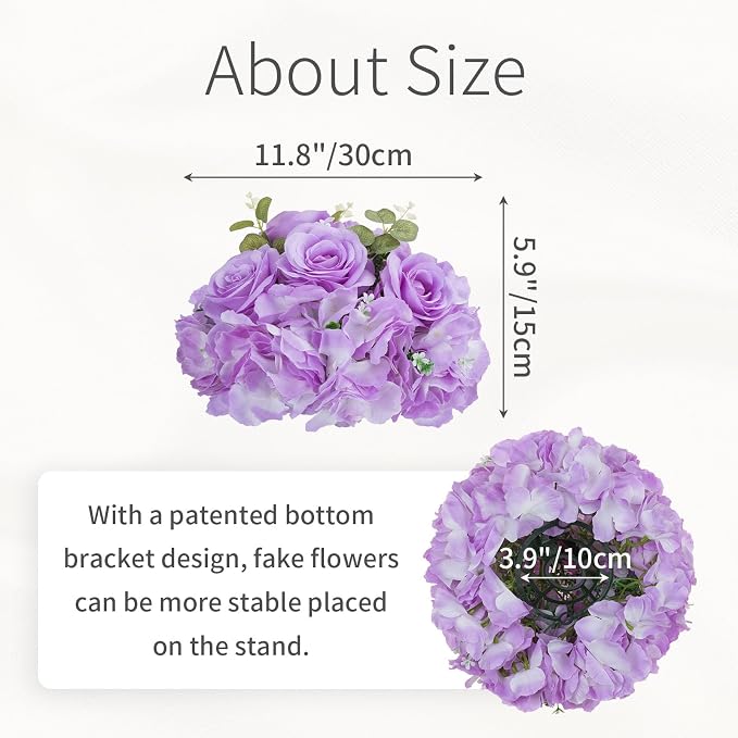 Purple Flowers Balls for Centerpieces: 10 PCS 11.8" Diam Flower Centerpieces for Tables in Wedding Reception Decorations Arrangement for Party Celebration Planners