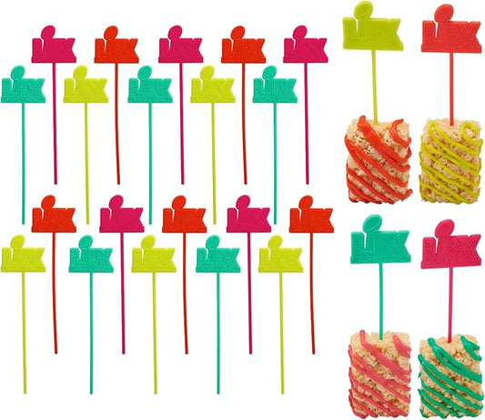 DecoPac NFL Super Bowl LIX Skewers For Cakes, Cupcakes, And More | 24 NFL Football Stir Sticks, Officially Licensed, Ideal For Team Celebrations, Birthday's, And Parties. Pack of 24
