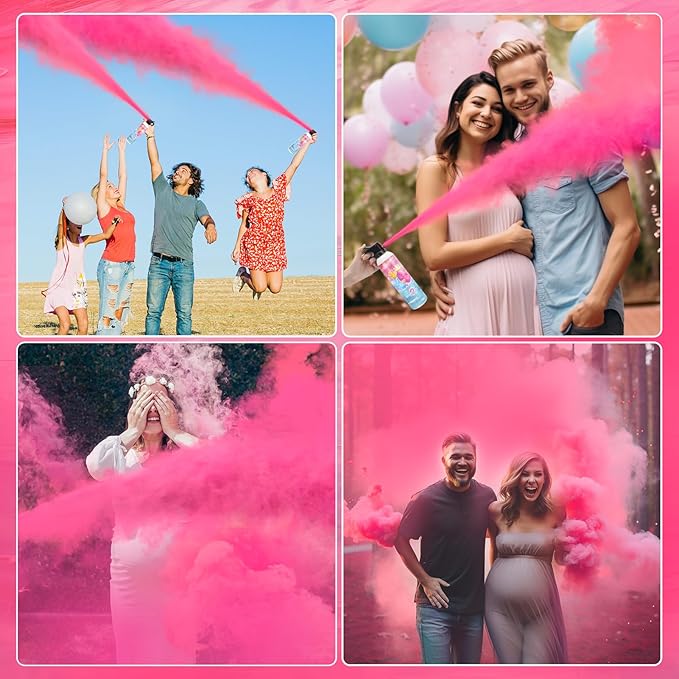 Gender Reveal Fire Extinguisher, 2 Pack Gender Reveal Ideas Gender Reveal Party Decorations Baby Girl Boy Reveal Party Ideas Gender Reveal Decor (Pink, Large)